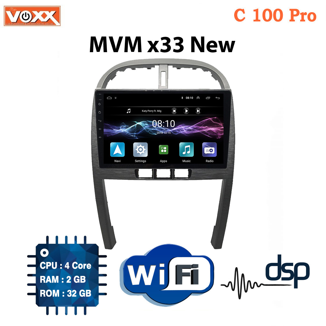 MVM-x33New-C100Pro مانیتور اندروید ام وی ام X33