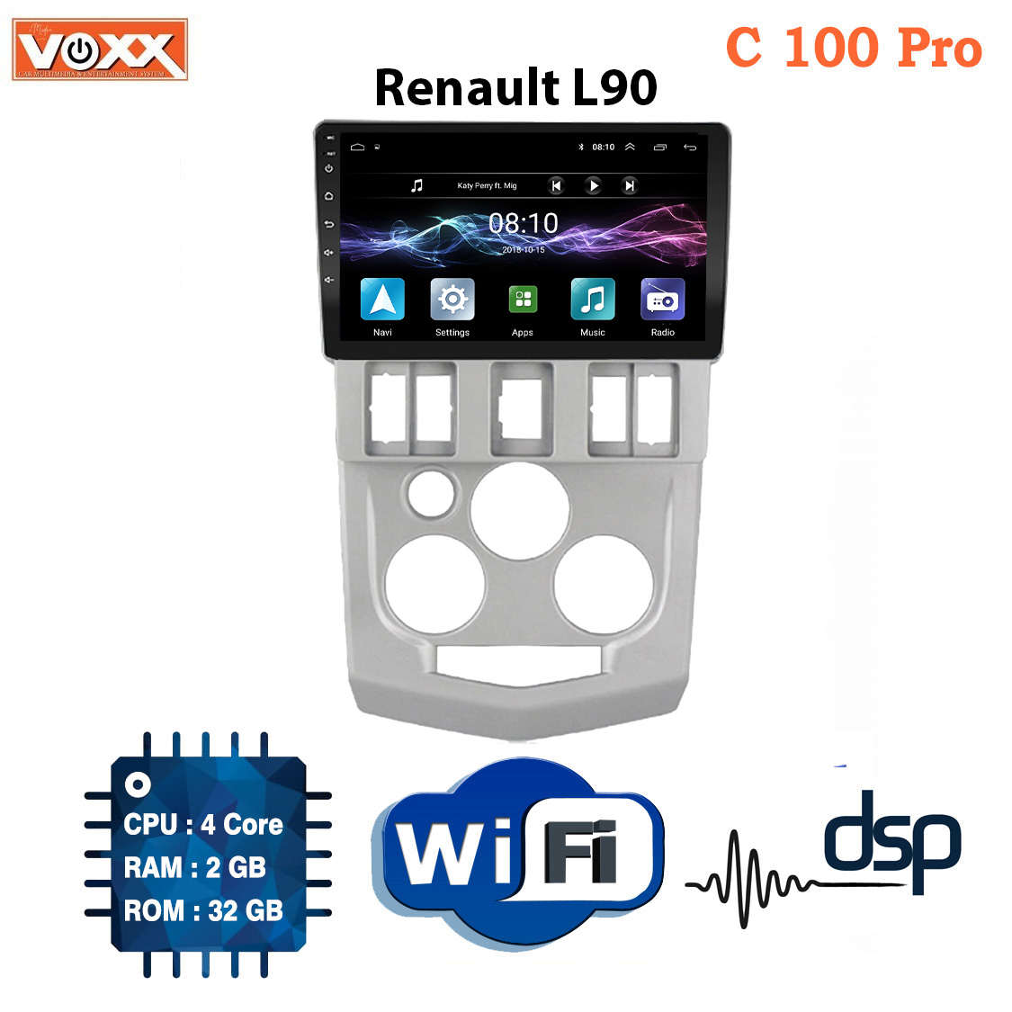 VoxX-Renault-L90-C100Pro مانیتور اندروید رنو C100Pro L90